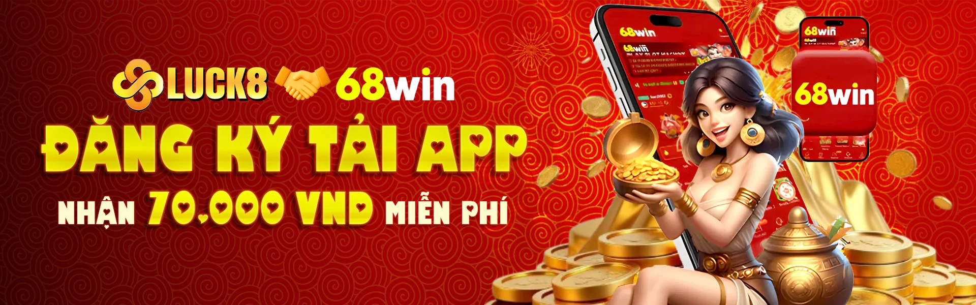 Banner casino, ứng dụng, hỗ trợ và nhắc nhở 18+ của 68Win